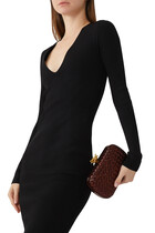 Intrecciato Leather Knot Clutch